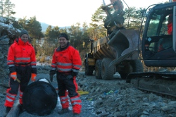 Anleggsarbeid på Løype